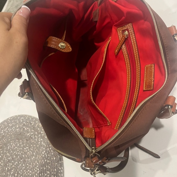 Dooney & Bourke Brown Satchel with Tan Accents - Picture 4 of 5